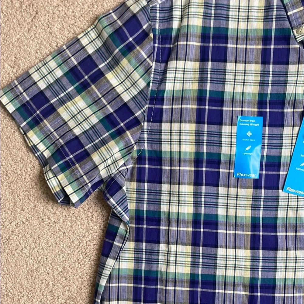 NWT Sonoma Blue and Green Casual Button Down Shirt - Picture 3 of 5